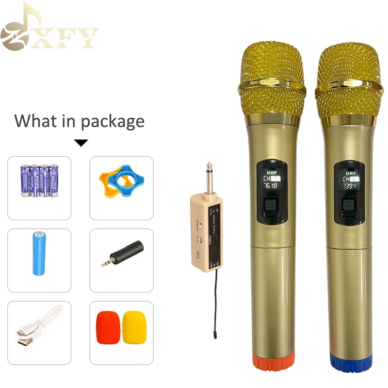 

Trolley speaker microphone with receiver board metal full of mesh karaoke portable OEM microphone, Gold , red , blue or oem