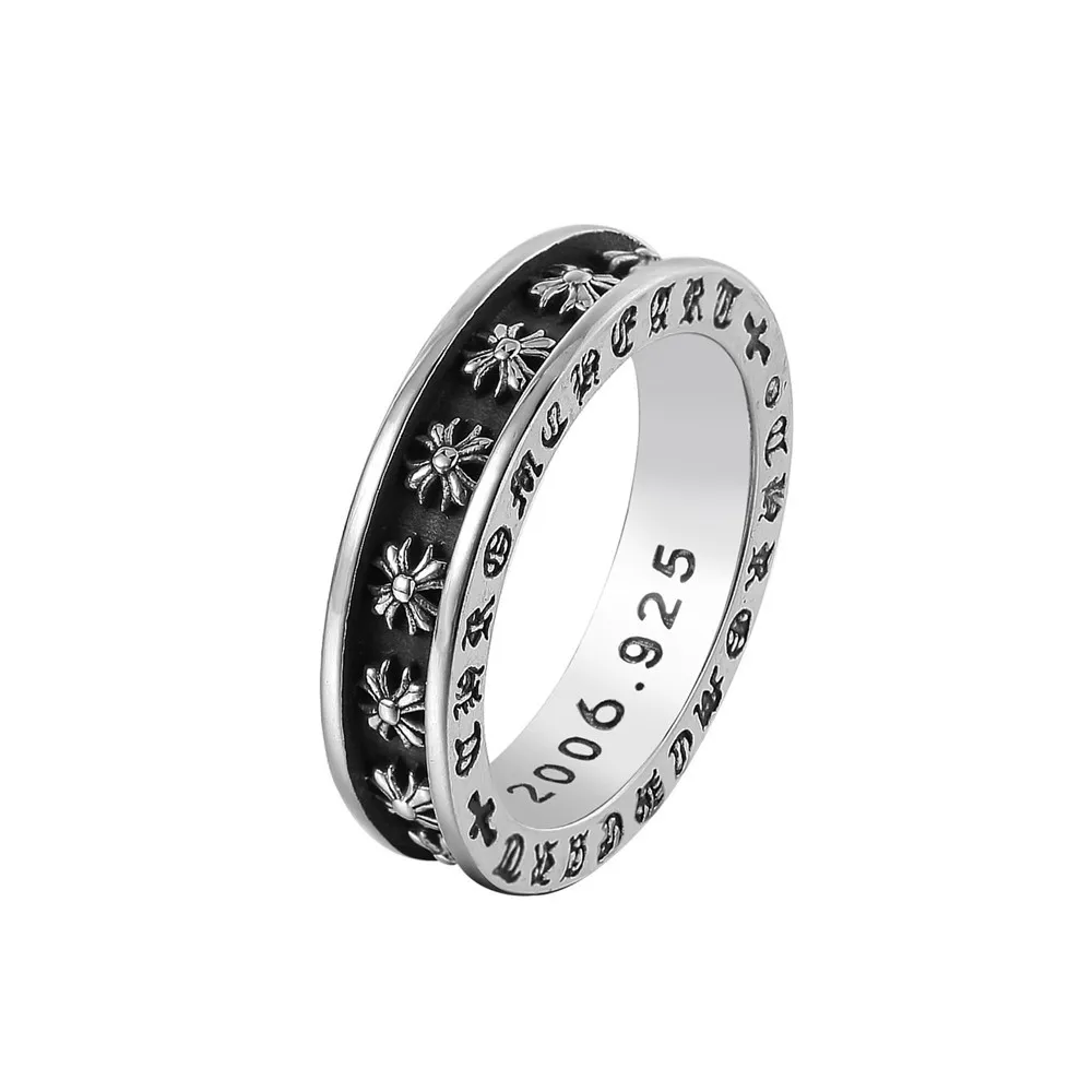 

Christian jewelry stainless steel vintage cross flower ring