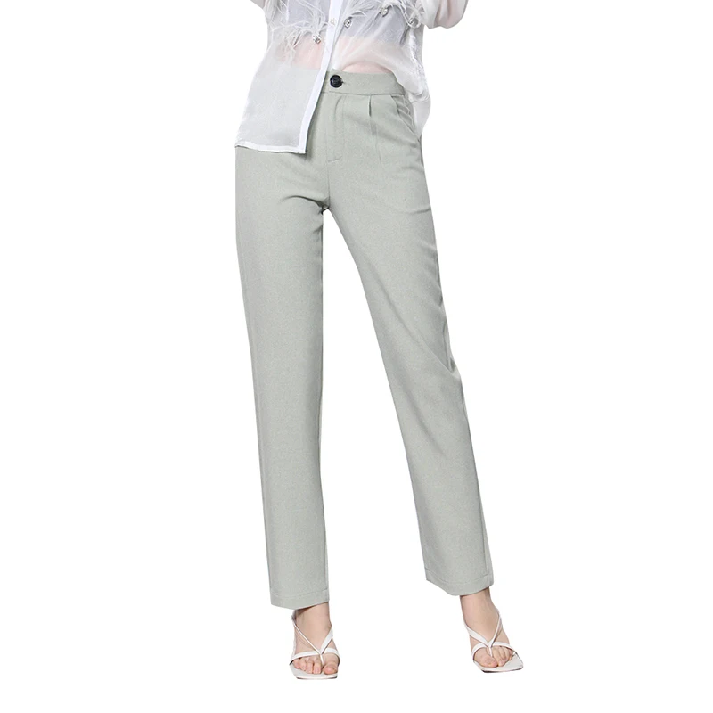 

TWOTWINSTYLE Straight Pants For Women High Waist Minimalist Trousers Female Korean Fashion