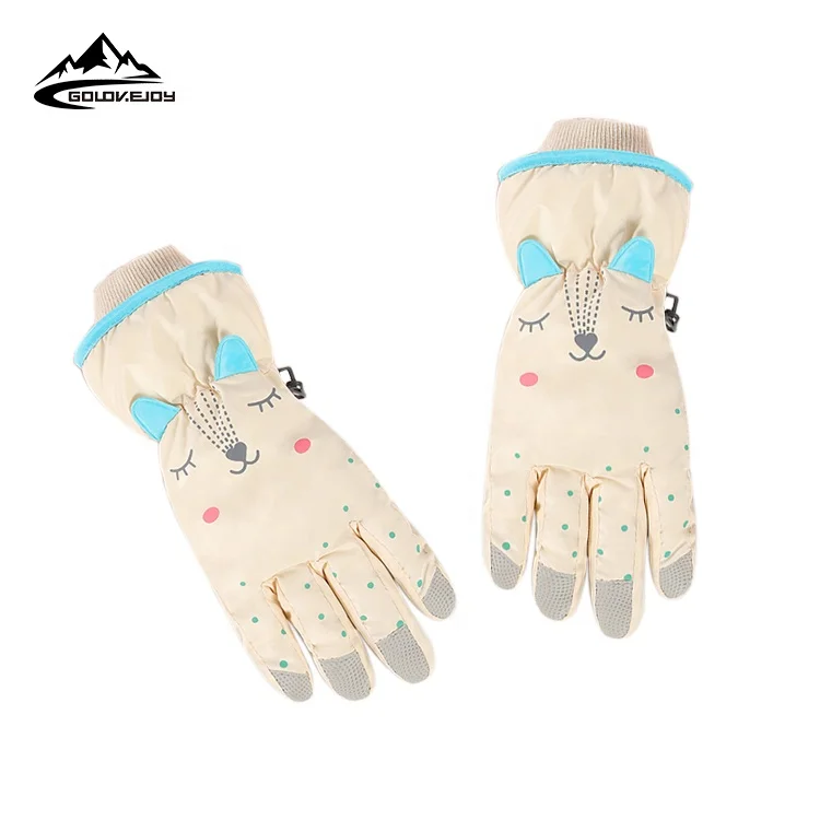 

GOLOVEJOY DRST22 2021 New Arrival Safety Colorful Promotional kids Gloves Gift Warm Promotional Waterproof Snow Winter Gloves, Pink, blue, navy, beige