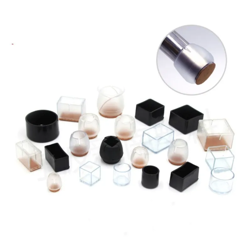 

Chair Leg Caps Silicone Floor Protector Round Furniture Table Feet Covers, Transparent