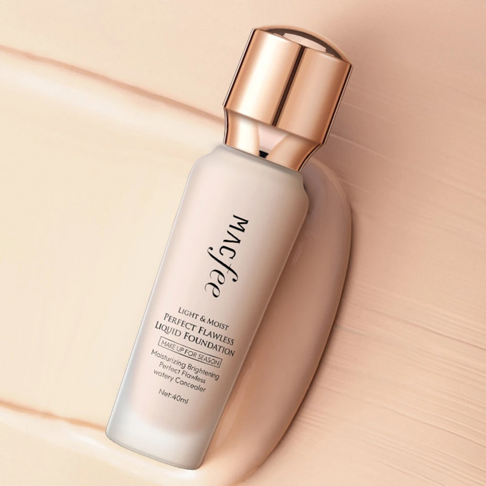 

korean 40ml Vegan foundation makeup liquid natural color waterproof full coverage foundation for all skin types