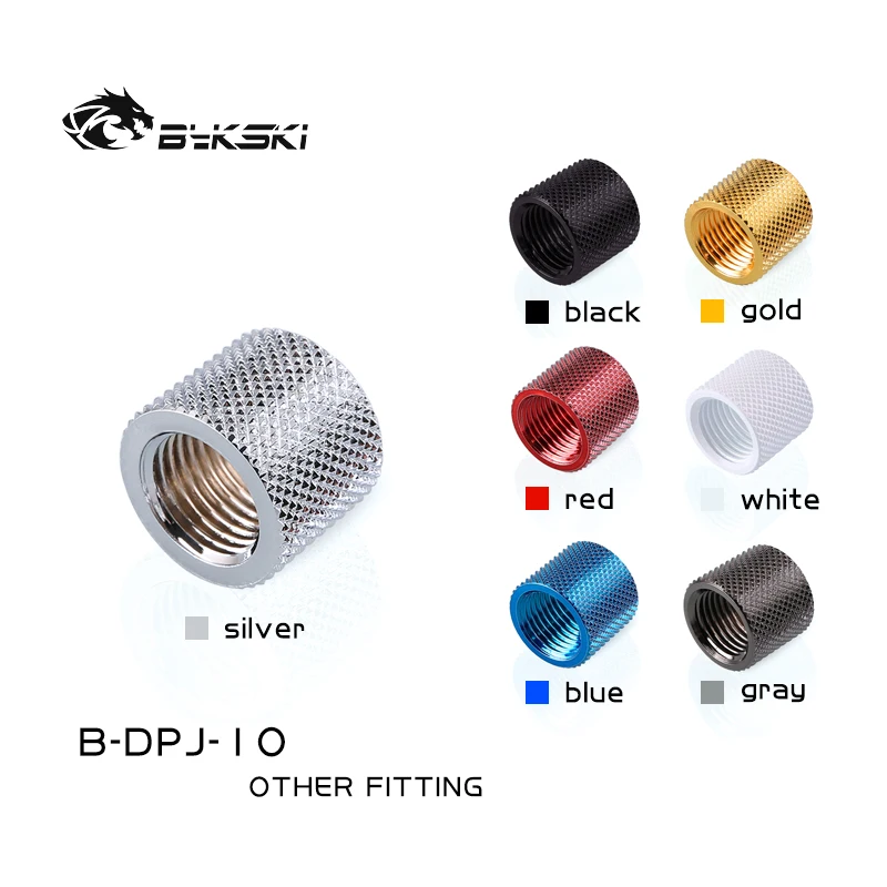 

Bykski Docking Seat Fitting, Straight Pass-Through Water Cooling Connector G1/4 M-M Thread, 7 Colors, B-DPJ-10, Blue,gold.white,red,silver,black,grey, 7 colors