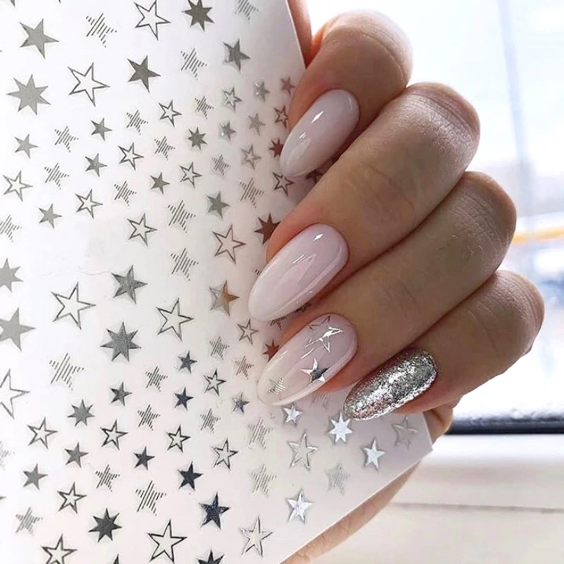 

3 colors Lovely Stars Geometry 3D Sticker nail decal stickers, 3 color