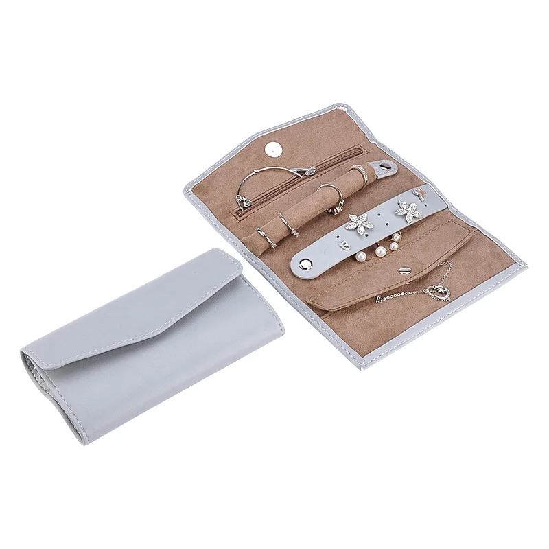 

Custom Logo Luxury PU Jewellery Bag Small Leather Gift Jewelry Pouch, Black/white/pink/blue/beige