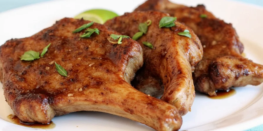 Sumac and mint balsamic pork chops
