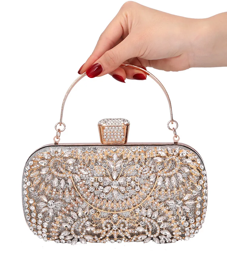 

New style diamond hardware dinner party bag luxury design bucket evening bags for ladies fashion trendy women's clutches