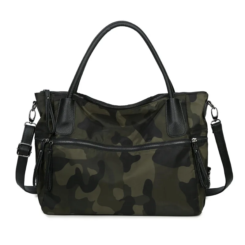 

2022 Wholesale New Waterproof Nylon Handbag Fashion Women Shoulder Bag Simple Women Camouflage Travel Bag