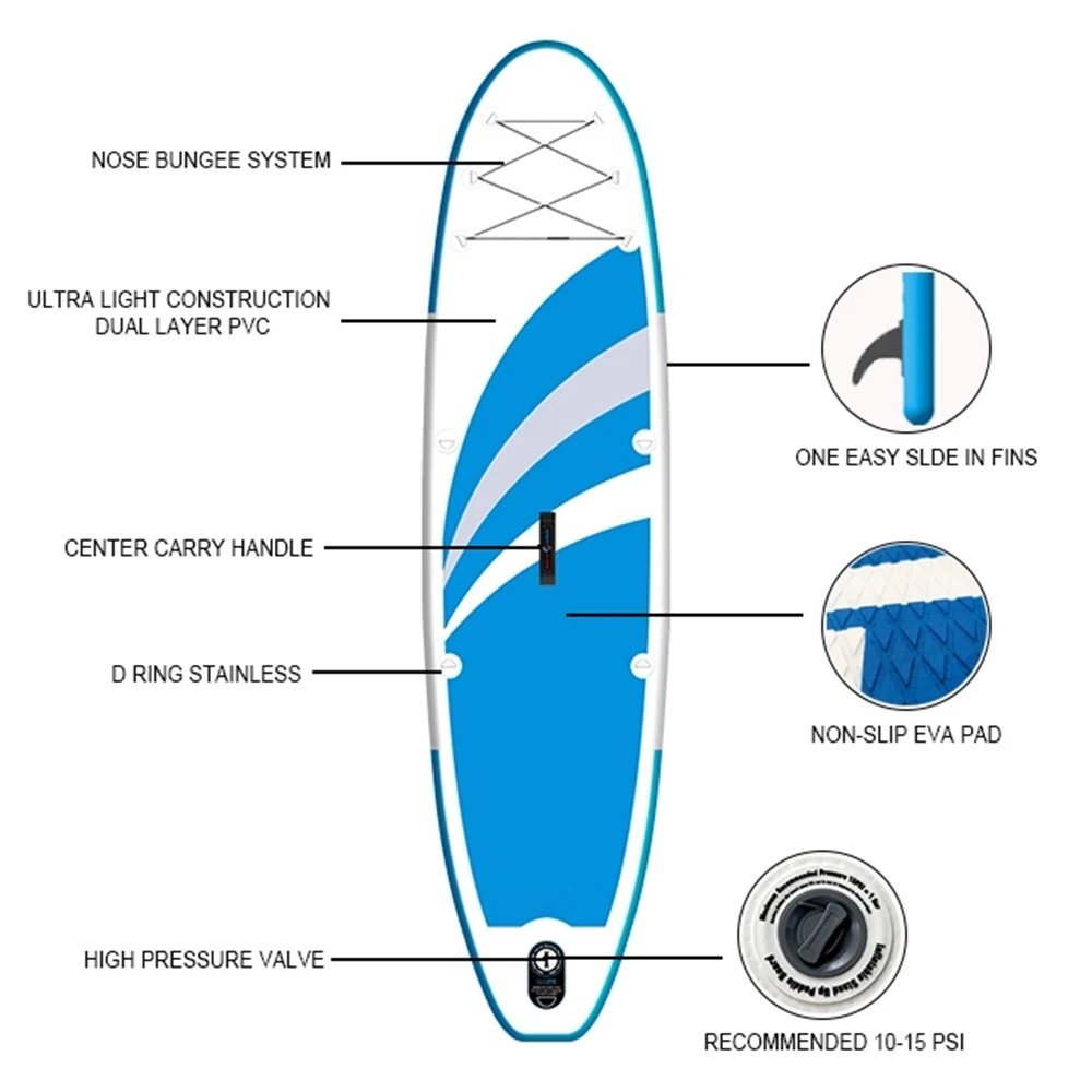 

FunFishing New High Quality Stand Up Paddle Board Inflatable SUP Drop Stitch Surfing Board, Customized color