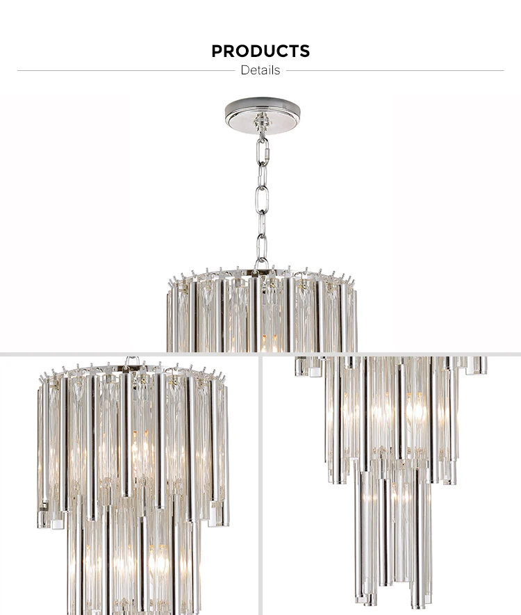 brass rod silver pendant light