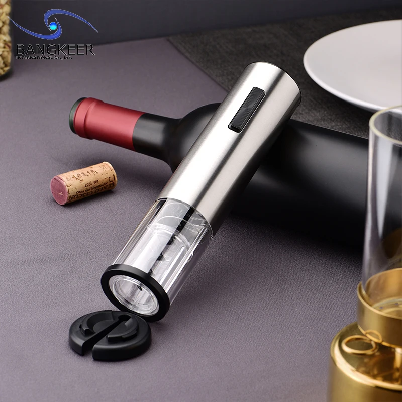 

Stainless Steel Body Portable Wine Corkscrew Automatic Rechargeable Electric Bottle Opener, Silver,or custom