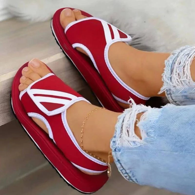 

2022 New Arrivals Fashion Sandals Women Summer Shoes Flat Casual Ms Sandals Plus Size 42 Womens sandals, Blue,black,pink,red