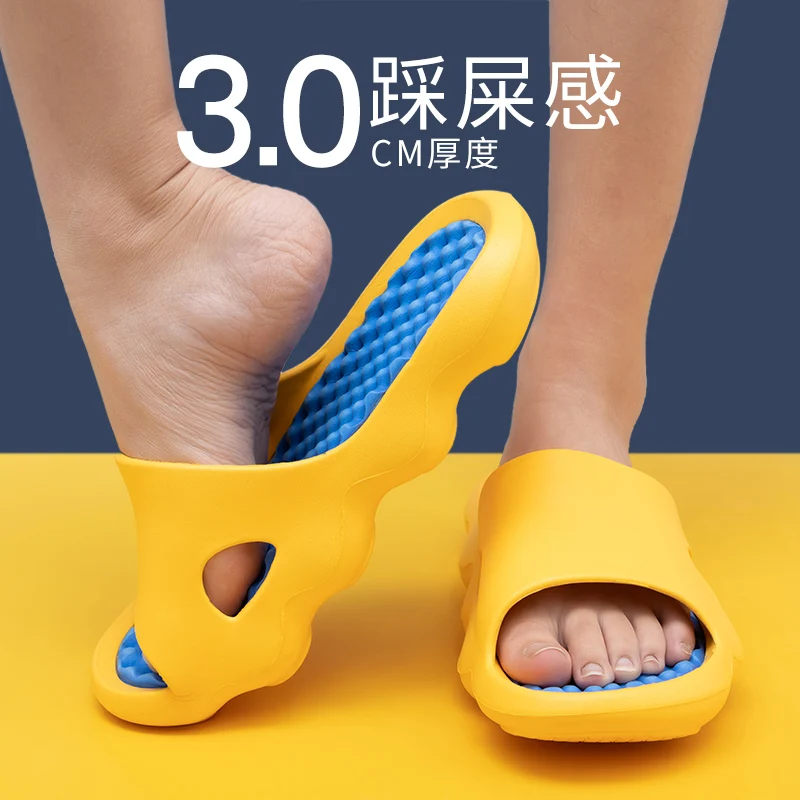 

Foot Massage Home Men Slippers Female Summer Indoor Non-slip Thick Sole Acupuncture Slides Slippers, Multi color