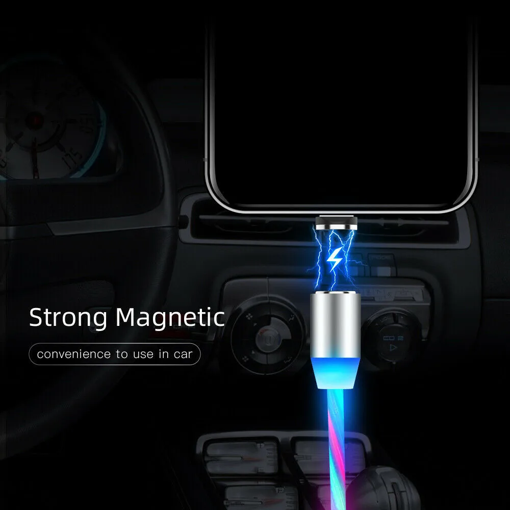 3 in 1 Mobile Phone Upgrade 2.4A Led Flowing Light Multi Magnetic Usb Cable - ANKUX.COM