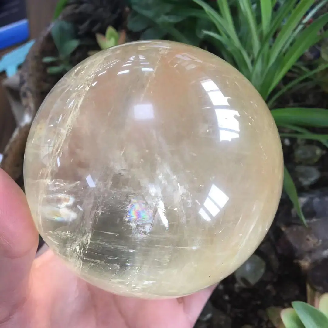 批发黄色冰岛 spar 球体光学方解石石英水晶球礼品 - buy decoration