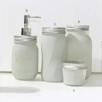 

Painted Ball Mason Jar Bathroom Set