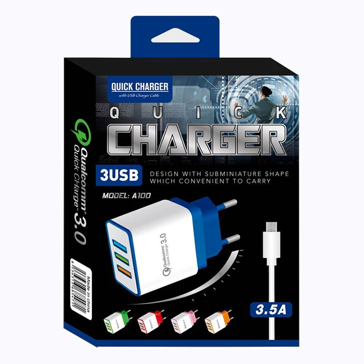 

Best sell wall charger flash charger fireproof EU plug adapter, White
