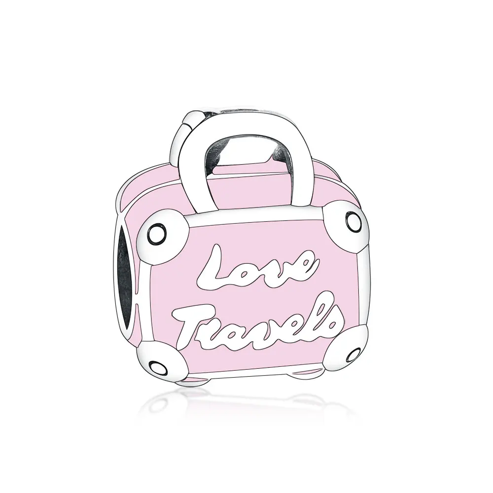 

Wholesale Hot Sale 925 Sterling Silver Pink Enamel Bag Handbag Beads Charm For Bracelet Necklace Jewelry Making