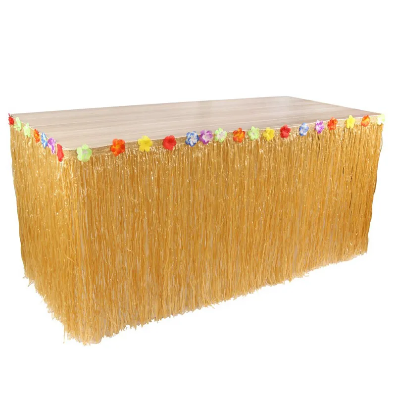 
Nature Grass Table Skirts Hawaii Table Decoration for party decoration 