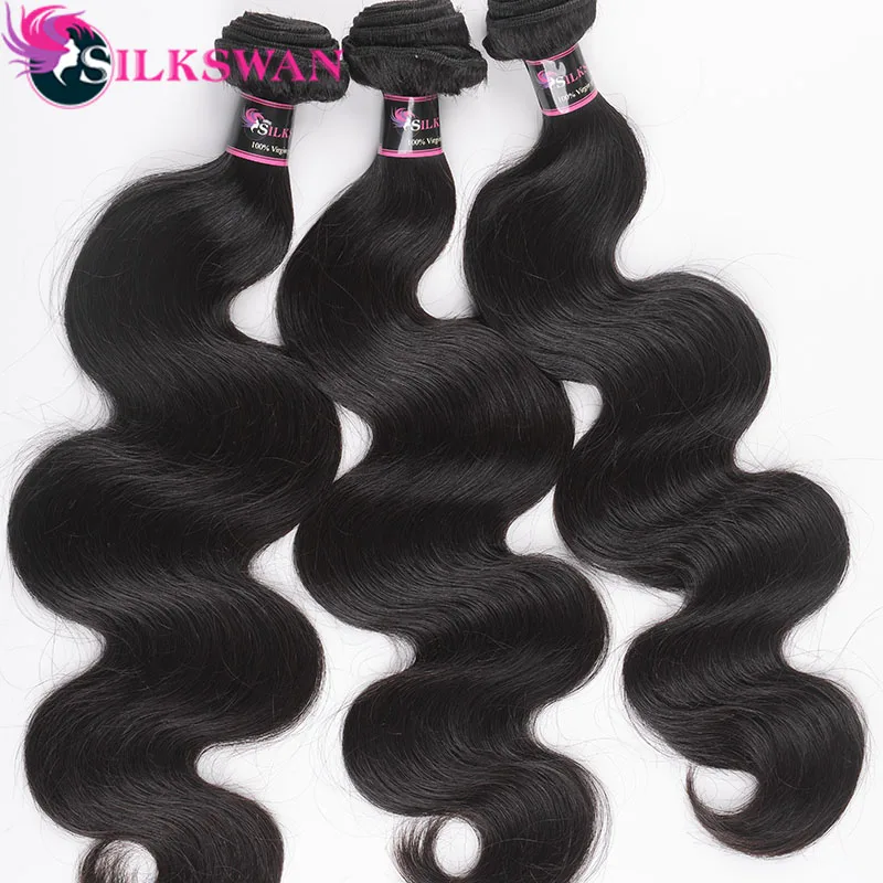 

silkswan Raw virgin Brazilian 100 Human Hair Weave Bundle 12a grade hair bundles hair vendors free sample