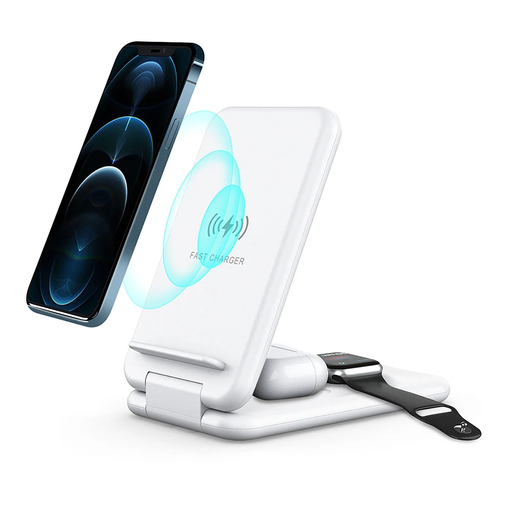 

3 in 1 Charger 15W Fast Charger for iphone X Wireless Charger Dock Charging Station