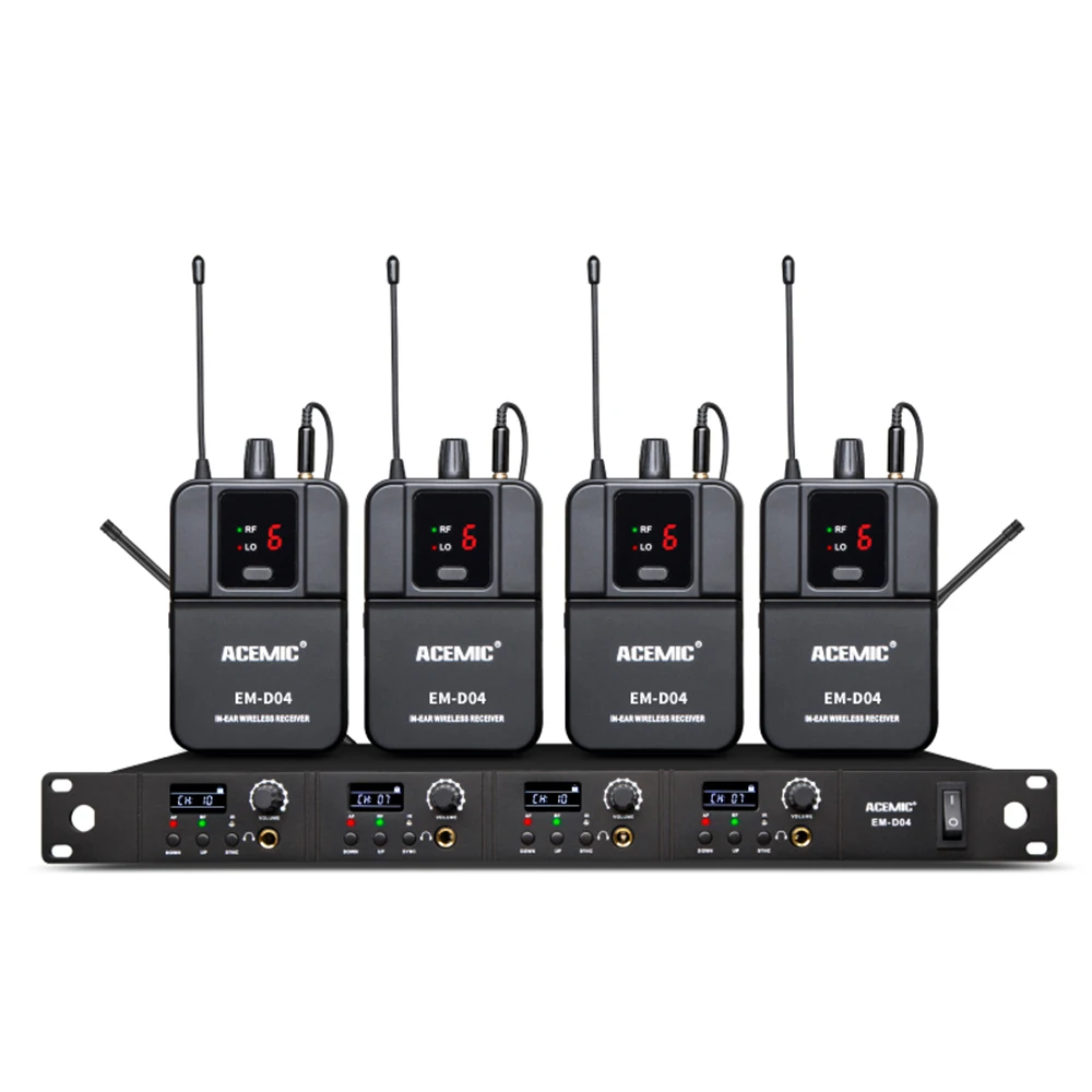 

ACEMIC IEM EM-D04 Wireless In ear Monitor System UHF MONO IEM System Stage Monitoring For Live Sound