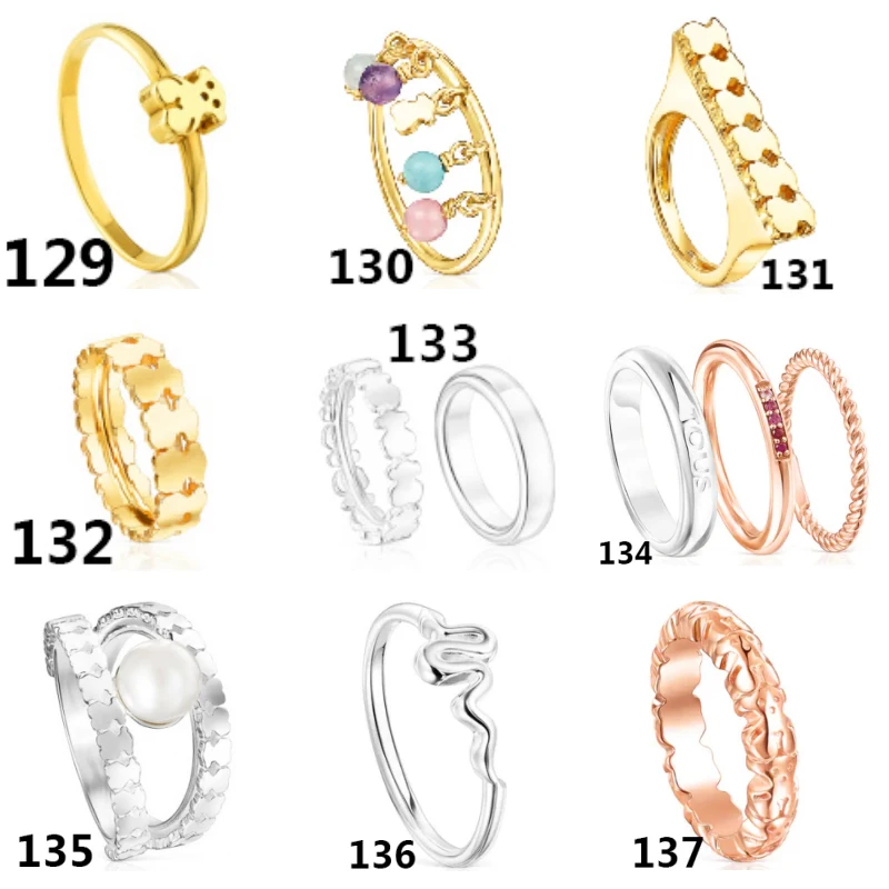 

2021 new style 1:1 925 sterling silver bear ring fashionable and elegant top high quality female jewelry manufacturer wholesale