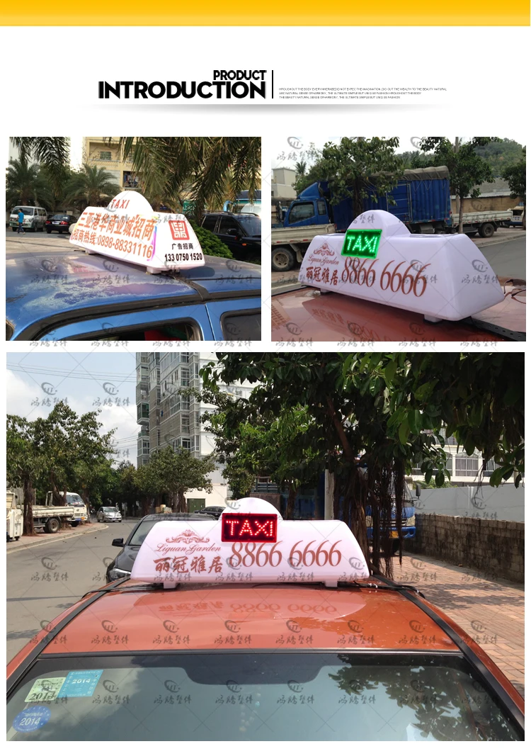 Double side strong magnet taxi top led display