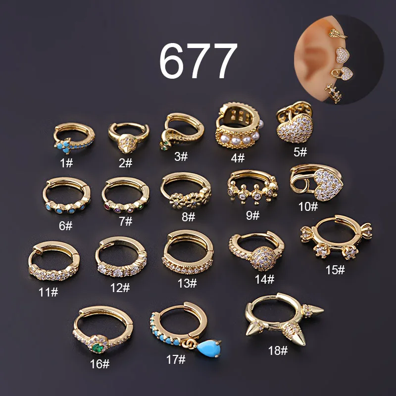 

YWYW Cz Cartilage Hoop Earring For Women Fashion Helix Tragus Daith Conch Rook Snug Lobe Ear Piercing Jewelry, Gold