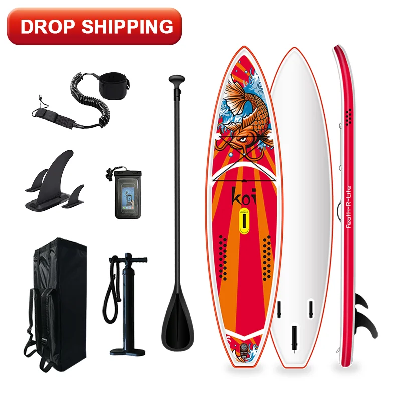 

FUNWATER drop shipping sup paddle board stand up surf board fishing sup board price surfboard, Red