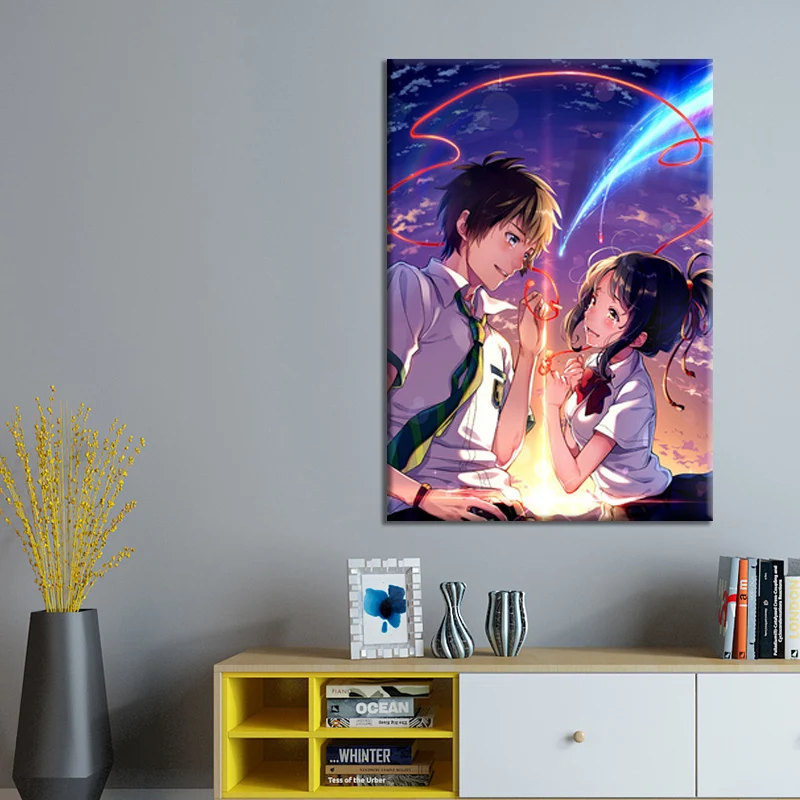 

OEM 1 Piece Japanese Cartoon Canvas Painting Home Decorative Paintings Poster Animation Home Your Name Anime Poster, Multiple colours