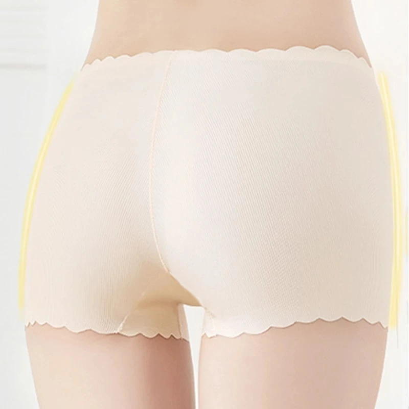 

FINETOO Seamless Ice Silk Panties for Women Mid Wasit Safety Short Pants Female Cotton M-XL Breathable Body Shaper Lingerie New