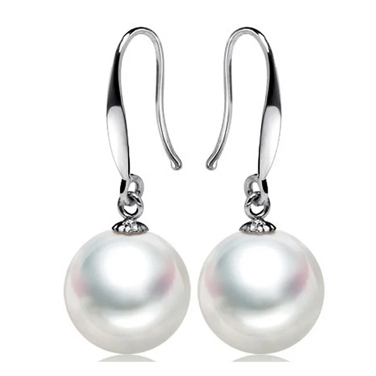 

Best Seller Hypoallergenic S925 Sterling Silver 8/10mm Freshwater Cultured Pearl Zirconia Dangle Earrings for Women, Picture