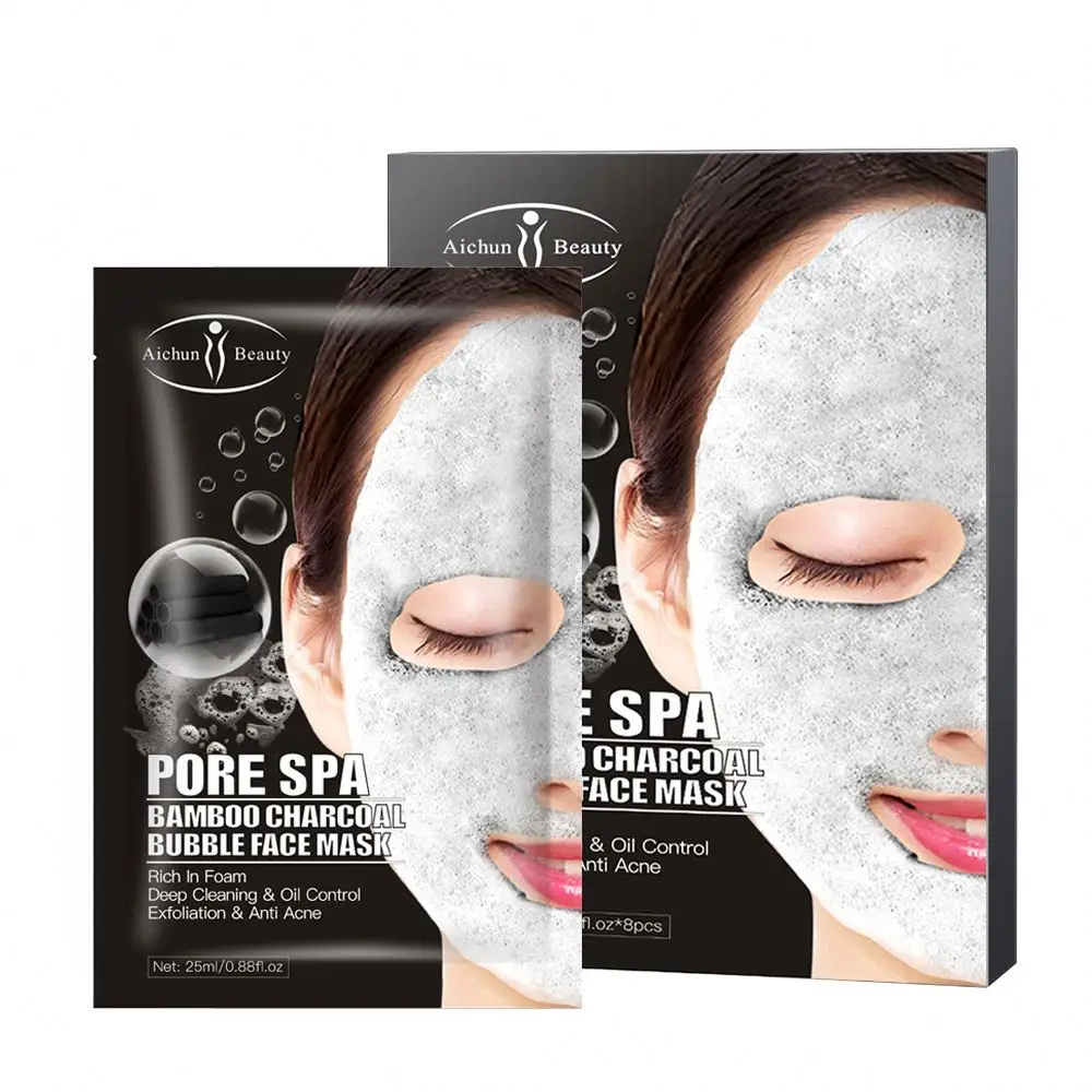 

New Products Bamboo Charcoal Bubble Mask Sheet Hyaluronate Mask Cleansing, White