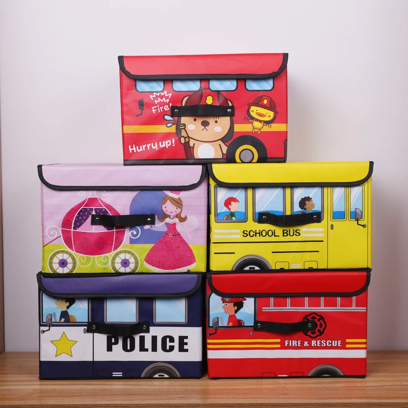 

Factory Car Moden Design Foldable Kids Toys Organizer Cartoon Collapsible Non-woven Fabric Cube Storage Boxes & Bins