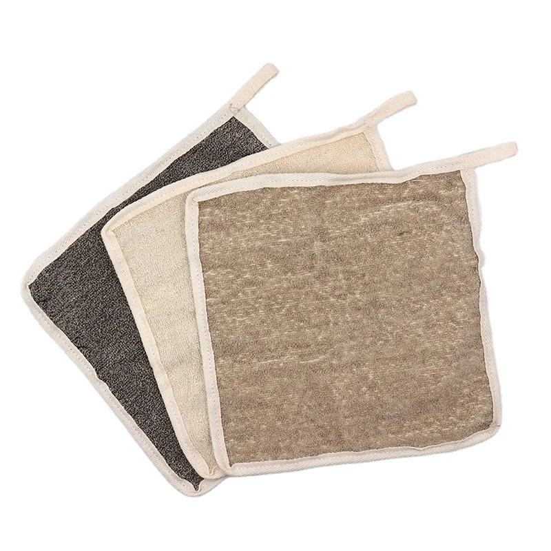 

Natural Organic Cotton Washcloth Custom Handkerchief Bath Exfoliating Face And Body Sisal Wash Cloth