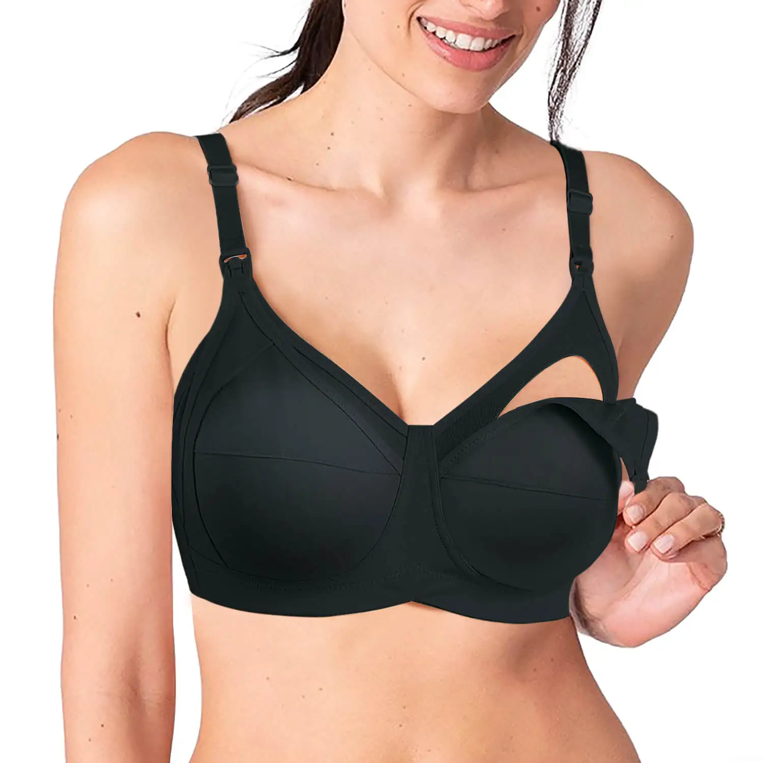 

Women Adjustable Seamless Removable Cotton Cup Bra Maternity Nursing Bra