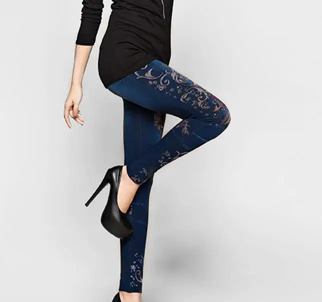 Fashion Denim Jeans Women Scrunch Fitness Leggings Gym Wear Ladies Jeggings Ripped  Jeans Leggings ODM OEM