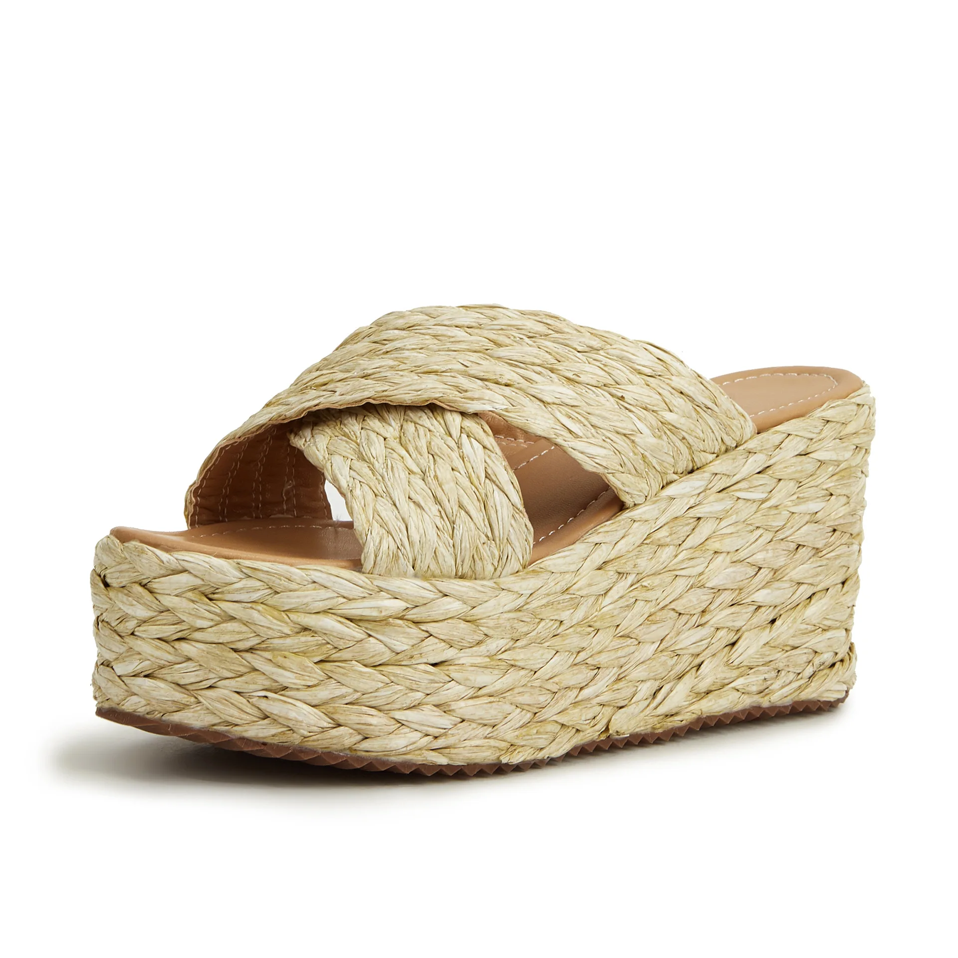 

2022 Amazon Hot Sales Ladies Wedge Platform Slippers Woven Hemp Rope Round Toe Open Toe Ladies Comfort Sandals