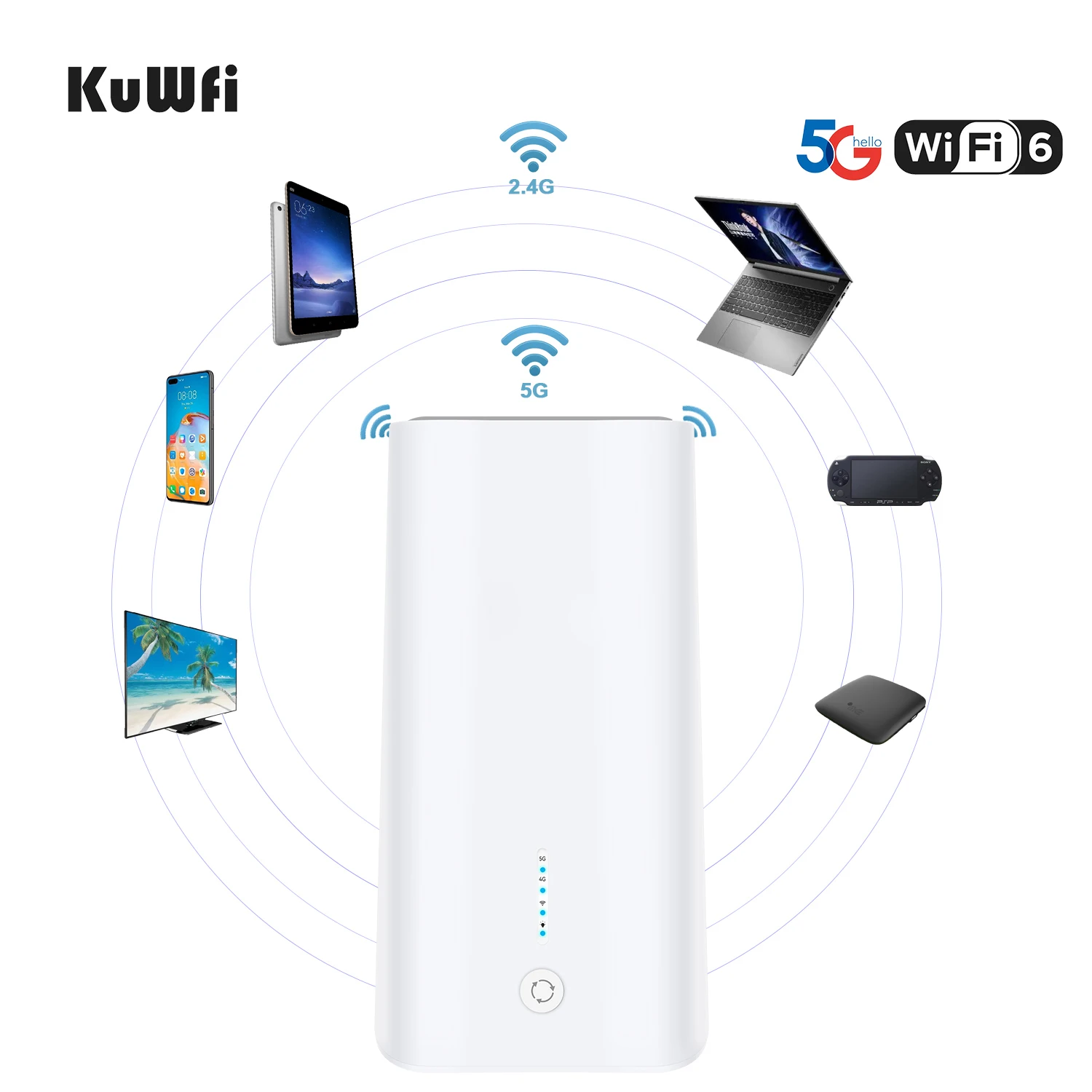 

1800Mbps 160MHz KuWFi WiFi 6 dual band built in 5dBi MIMO Antenna gigabit ethernet NAS/SA dual-mode 5G wifi router for home