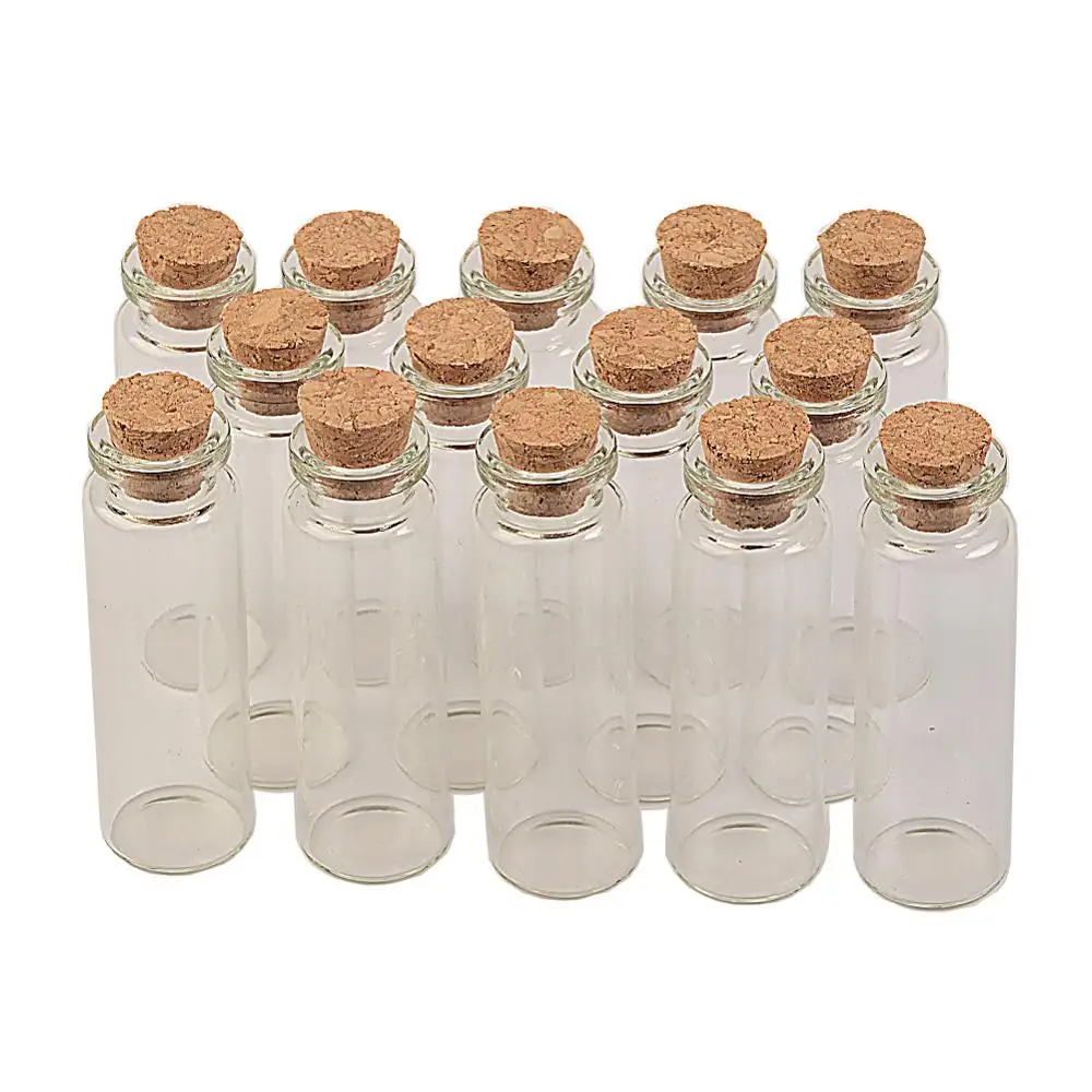 
22x70mm 18ml Small Glass Crafts Bottles With Corks Mini Perfumes Bottles Tiny Vials Jars Containers Borate glass Jars 