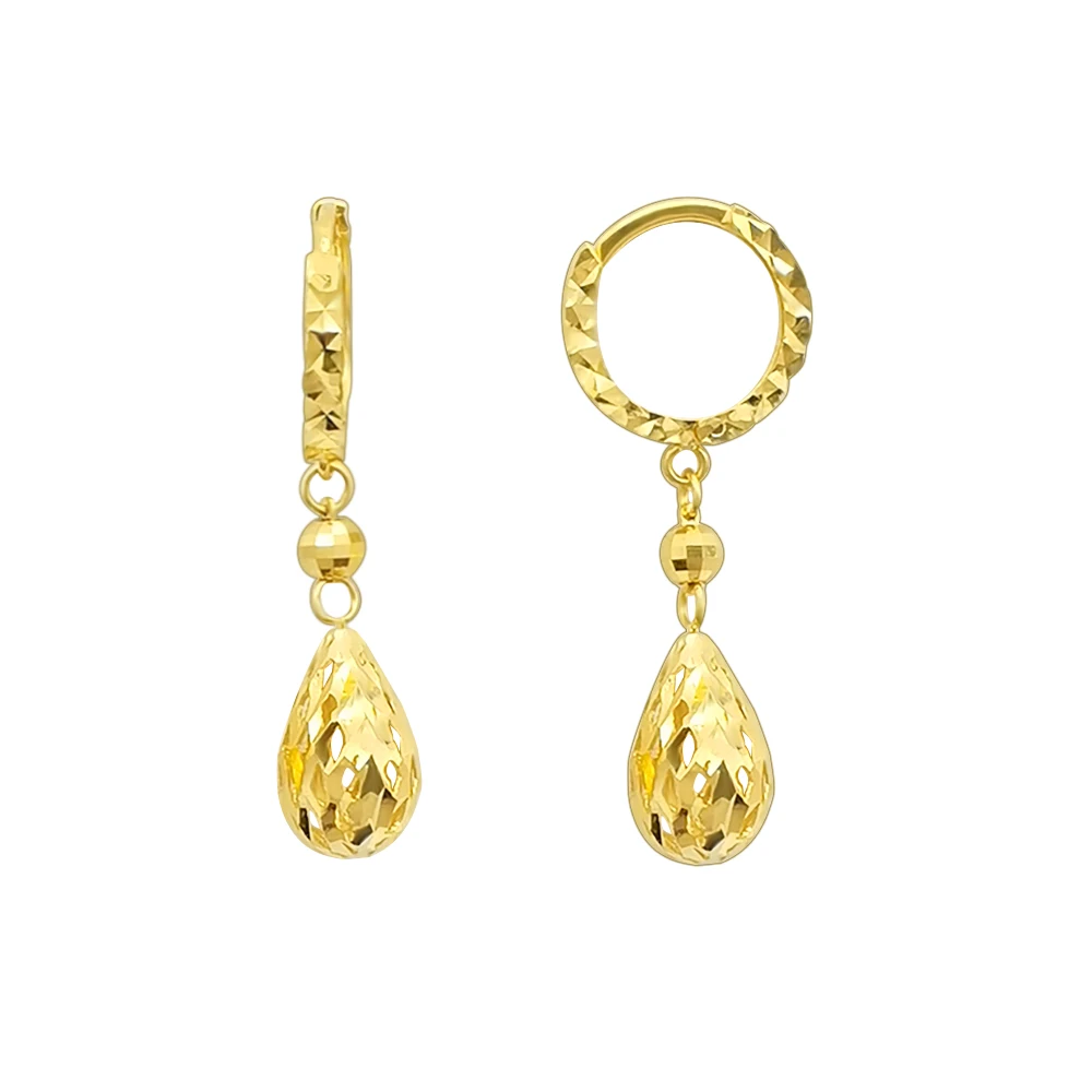 

1000S Jewelry 18k Solid Gold Pendant Earring Wholesale Drop Water Shape Earring Women Gold Jewelry Earrings For Gift