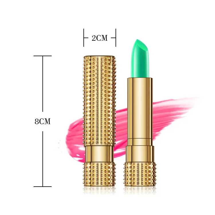 

Wholesale Factory Natural Temperature Color Changing Unique Tube Green Aloe Vera Moisturizer Lipstick