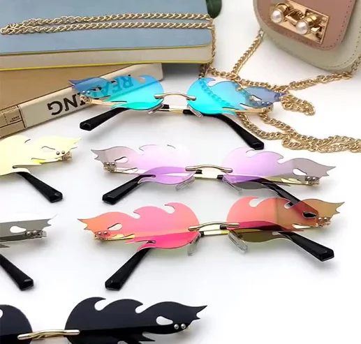 

2020 Fire Shape Sunglasses Decoration Sun Glass Fashion Brand Polarized Sunglasses, Female Women Gafas Lentes De Sol Sunglasses, As pictures show