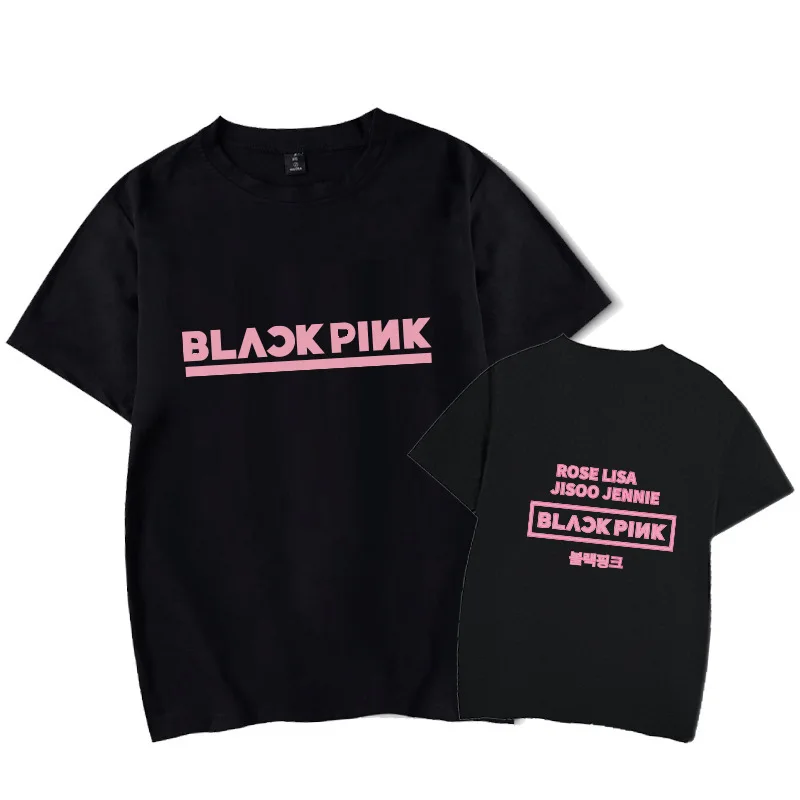 

Summer Jennie Rose Jisoo Lisa Support Clothes Blackpink Logo Printed Short-sleeved T Shirt, Picture shows