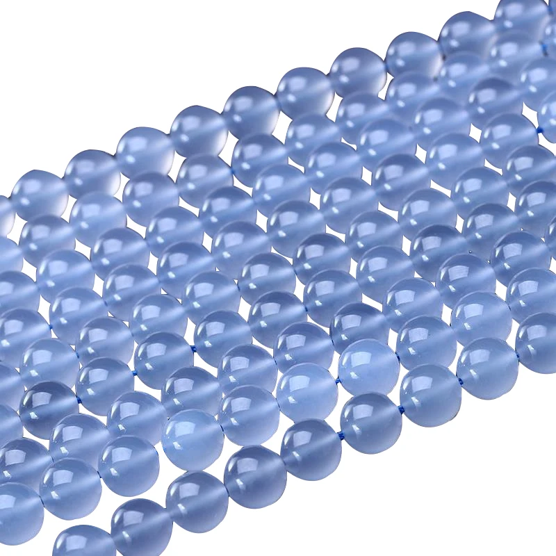 
Blue chalcedony loose chakra diy jewelry making charm gemstones gem Stone Beads Round 4 6 8 10 12 mm Gemstone Loose Spacer DIY f 