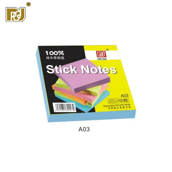 

Wholesales recycled top quality bright colour sticky notes for school home office