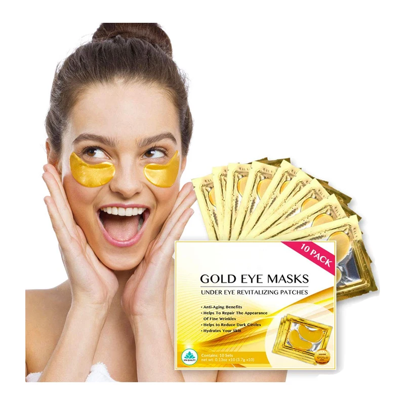 

Private Label Skin Care Anti-aging Hyaluronic acid Crystal Powder Hydrogel 24K Gold Eye Mask Herbal OEM