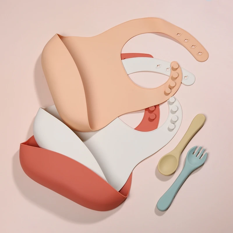 

Factory Custom Adjustable Waterproof Animal BPA Free Silicone Baby Bibs, 12 colors in stock, weclome custo colors