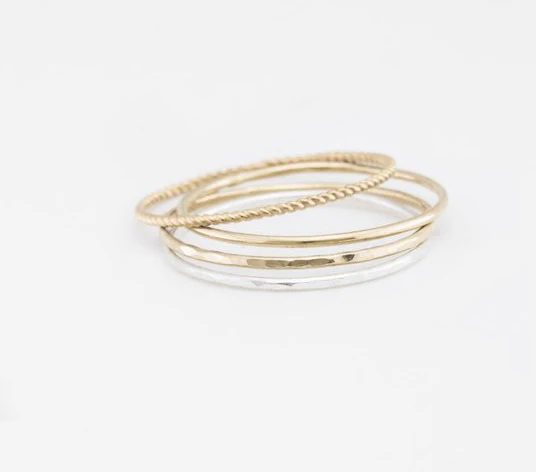 

Handmade Gold or Silver Stacking Knuckle Ring Thin Band Ring